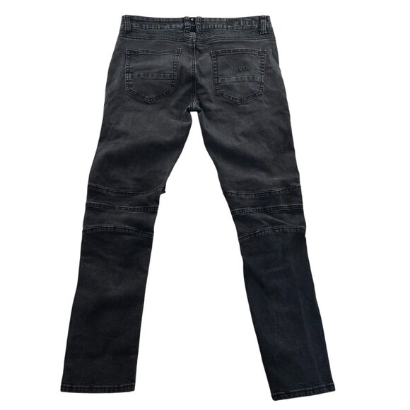 CJ Black Premium Mens Jeans Size 34/30 Black Denim Distressed Grunge Pleated Y2K - Picture 2 of 13
